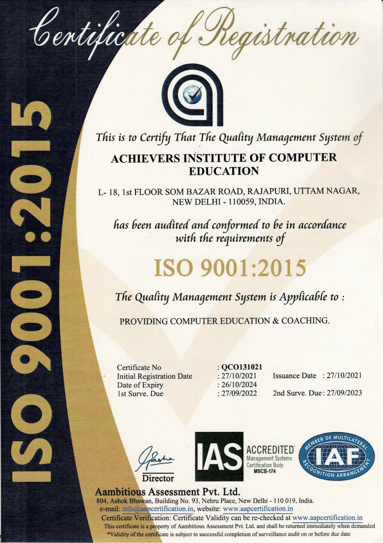 ISO Certificate